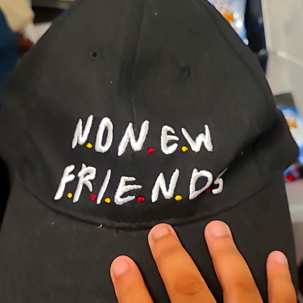 Black 'No New Friends' Cap Hat NWOT Unisex